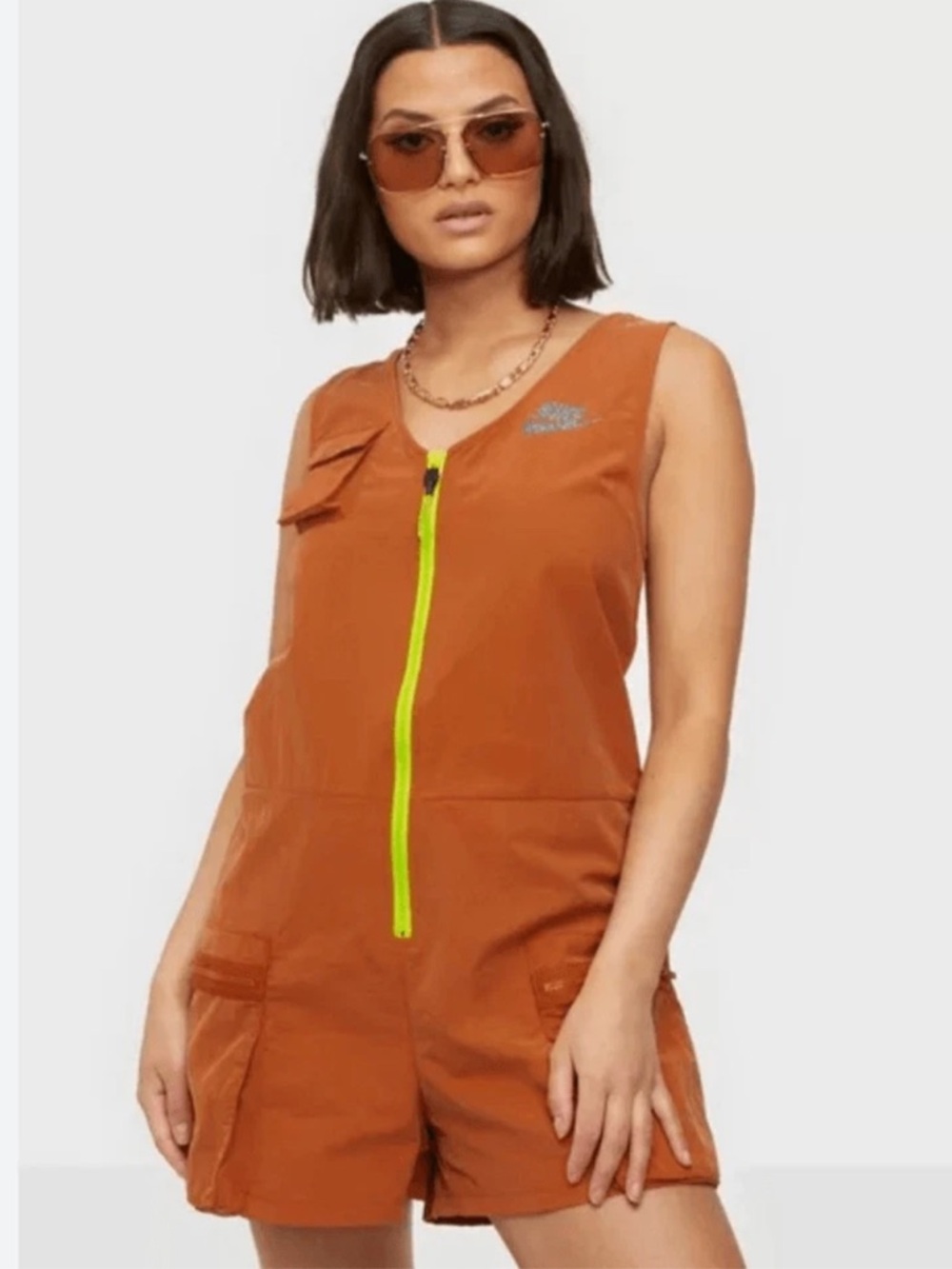 Nike Icon Clash Woven Romper Desert Orange S